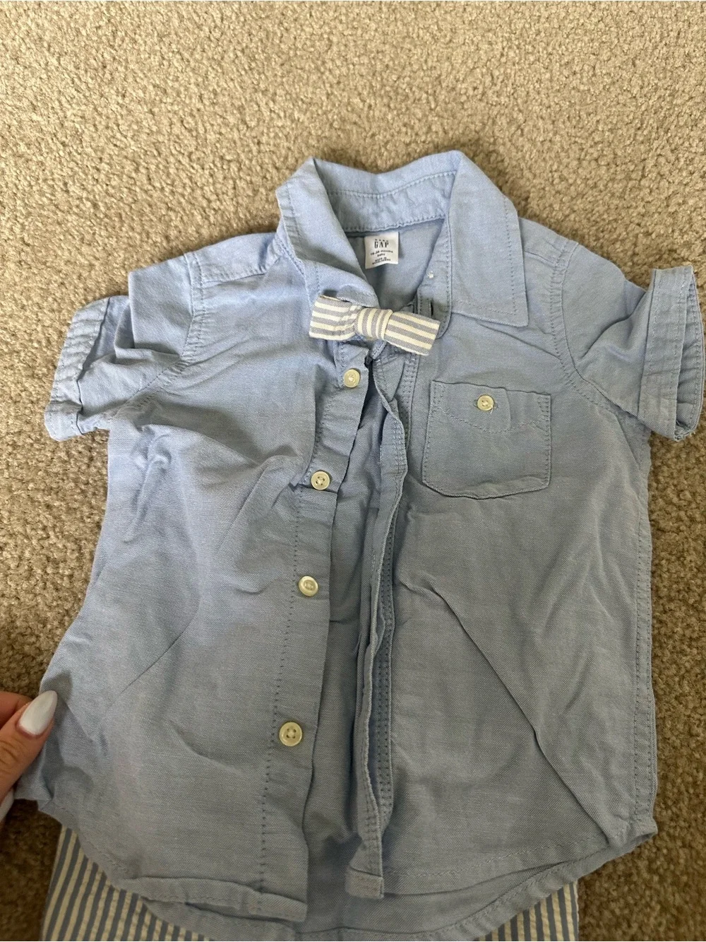 Baby GAP 2-Piece Dress Outfit 18–24 Months Blue Oxford Shirt